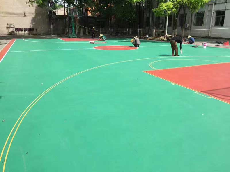 室外運動地板效果圖 運動地板膠廠家_室外運動地膠施工